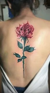 тату роза на спине девушки 04.02.2020 № 016 -rose tattoo for