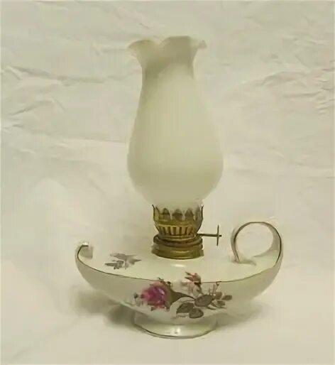 Vintage Hand Painted Signed Milkglass Miniature Mini Kerosen