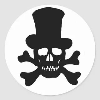 20 Stickers Poison Skull and Crossbones Top Hat Zazzle.com i