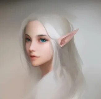 White hair female elf by V WEI WEIBO Elf art, Female elf, El