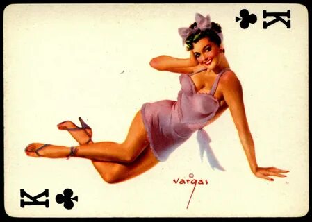 Vargas Pin Ups King of Clubs Pin Up playing card by Albe. Fl
