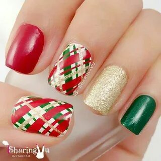 Christmas plaid Plaid nails, Holiday nails, Xmas nails