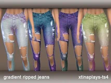 The Sims Resource - Gradient Ripped Jeans (feminine)