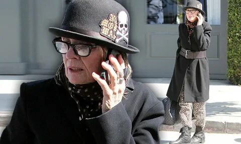 Diane Keaton seen in Beverly Hills in an outfit so quirky it