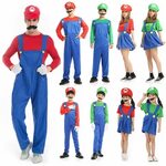 New Mens Women Super Mario and Luigi Bros Cosplay Fancy Dres