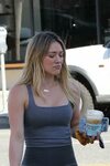 Hilary Duff in Grey Tights - Leaves Alfreds Coffee in Studio