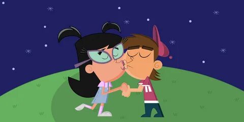 Timmy and Tootie's New Years kiss. New year's kiss, Cartoon 