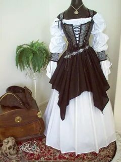 Gray Black Skulls Pirate Wedding Gown Dress Costume. Differe