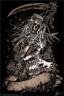 imajenes dela santa muerte - Google Search Skull art, Grim r