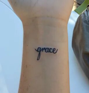 "grace" wrist tattoo Tattoo designs wrist, Grace tattoos, Fo