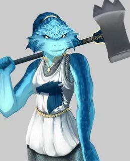 Blue Dragonborn Cleric/Paladin of Bahamut Female dragonborn,