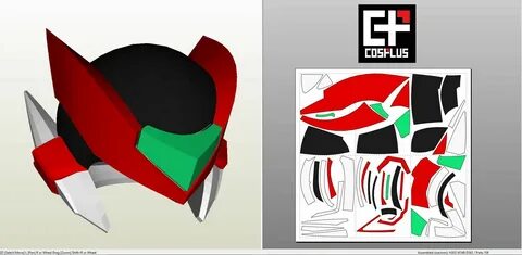 Papercraft .pdo file template for Megaman - Zero Helmet +Foa
