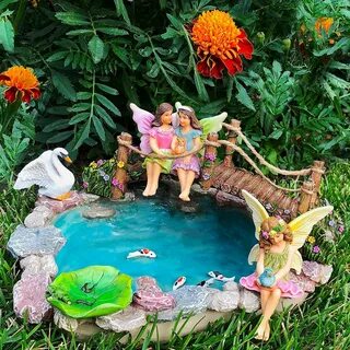 Fairy Garden Fish Pond Kit - Miniature Bridge Fairy Garden F