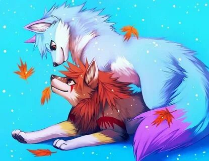 Волки , Осень и Зима Anime wolf, Cute animal drawings, Furry