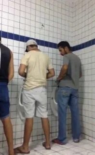 Hot Dudes at the Urinal. Pants Down, Penetrate Him from Behi