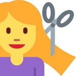 Woman getting haircut emoji clipart. Free download transpare