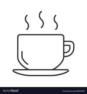 Cup with hot drink linear icon Royalty Free Vector Image