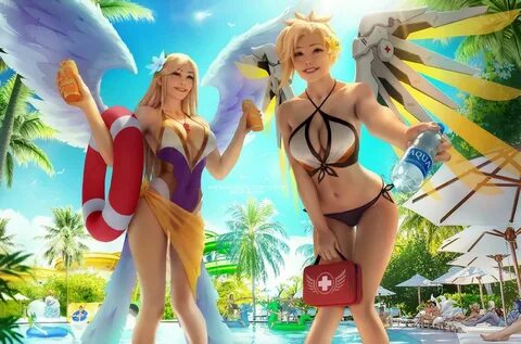 Pool Party Mercy and Kayle Crossover by Zarory on @DeviantAr