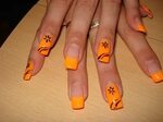 Long orange tips 3d nail art designs, Orange nail art, Gel n