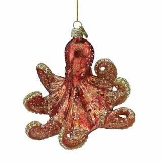 Kurt Adler 4-Inch Noble Gems Glass Octopus Ornament. Glass C