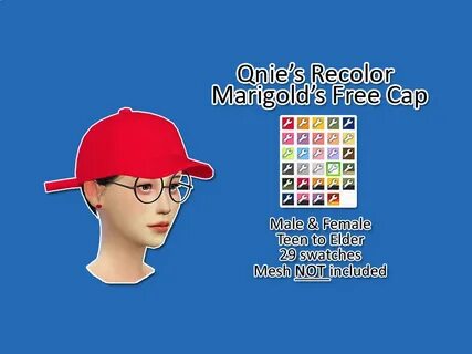 The Sims Resource - Qnie Recolor Marigold Free Cap - mesh ne