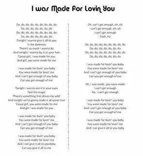 I Was Made for Loving You - Kiss Songwords Music lyrics, Lyr