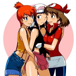 dawn, may, and misty (pokemon and 1 more) drawn by takaya_n 