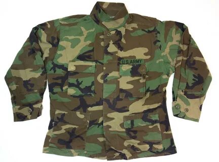 US army military M81 woodland camouflage bdu field shirt rip