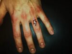Tattoo; Lightning Bolt on Finger Art Tattoos High End