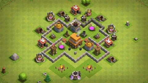 Clash of Clans Bases trophy for Town hall 4 - ClashTrack.com