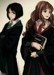 hermione and pansy artist unknown in 2019 Harry potter art, 