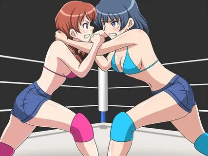 Anime Feet: Wrestling: Pink vs Blue Redux: Yui vs Nao