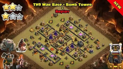 Clash of Clans ♦ TH9 ANTI 3 STAR WAR BASE WITH BOMB TOWER ♦ 