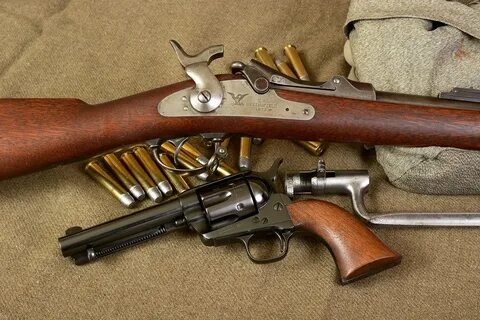 JAB8284 Springfield 1873 Trapdoor rifle with an 1873 Colt . 