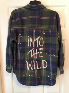 Plaid flannel "Into The Wild" hand bleached soft grunge Grun
