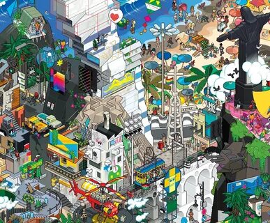 Eboy - Rio wiggle. Pixel art, Poster art, Poster prints