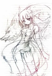 Drawn dragon anime - Pencil and in color drawn dragon anime 