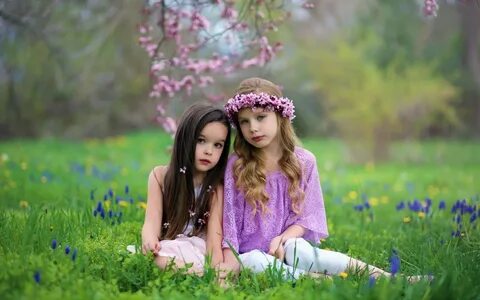 Two Little Girls in Meadow Image - ID: 306586 - Image Abyss