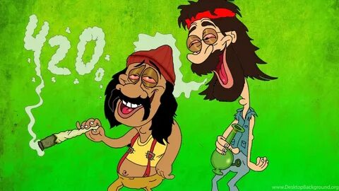 Cheech & Chong 420 Cartoon Picture Desktop Background