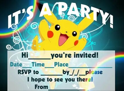 Printable Pokemon Invitations Birthday Party