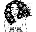 Afro Woman Smoking Weed Blunt Cigarette Joint Pot Grass Etsy