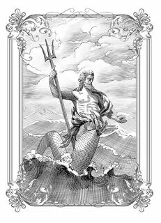 The Trident of Poseidon Aquarius art, Mermaid drawings, Pose