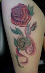 70 Impressive Rose Tattoos For Thigh - Tattoo Designs - Tatt