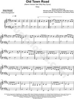 Peter PlutaX "Old Town Road (Remix) easy" Sheet Music (Piano