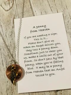 grief Memorial Penny from Heaven necklace penny poem loss of
