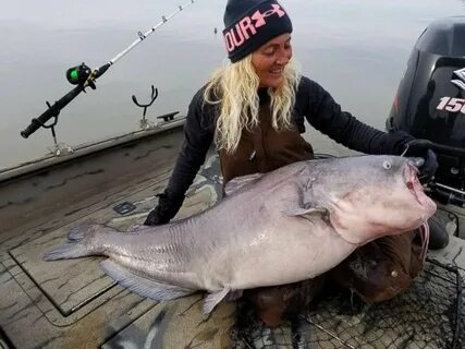 It put up a heck of a fight': Woman catches 88-pound catfish