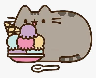 Cartoon Cat Eating Pusheen , Png Download - Pusheen Cat Kawa
