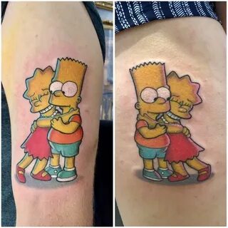 Bart and LIsa Simpson tattoo by Krys. Limited availability a