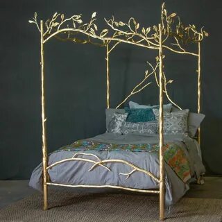 Forest Canopy Bed - 24k Gold Gold bed, Bed, Bed linens luxur
