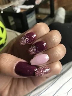 Wine, pink, Rose gold fall nails! Inspiration was from a win